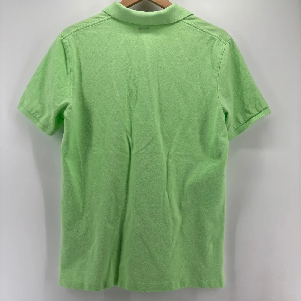 Polo Ralph Lauren Polo Shirt Mens M Green Classic Fit Short Sleeve Orange Pony